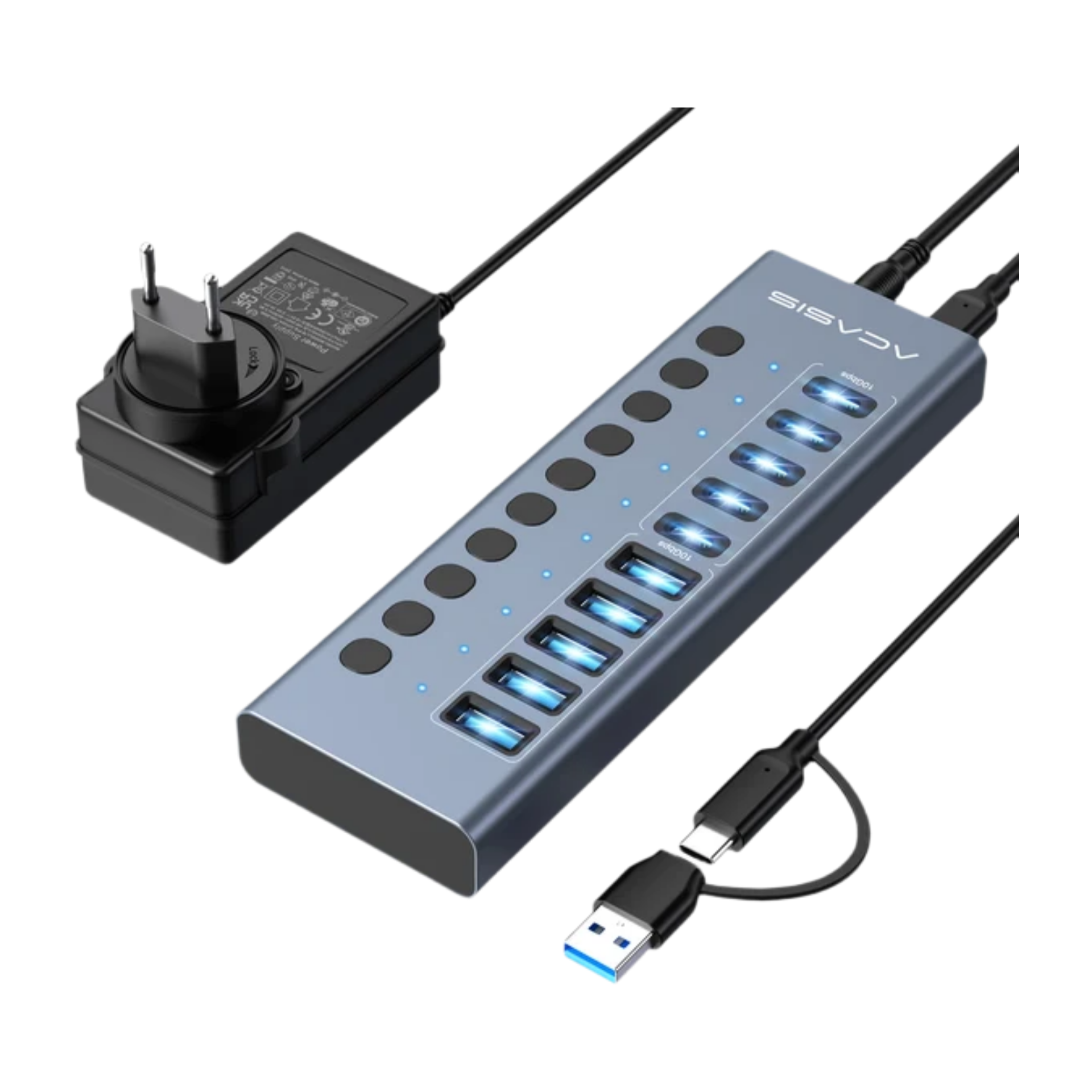 USB - хаб Acasis HB10Pro (5USB-A + 5USB-C)