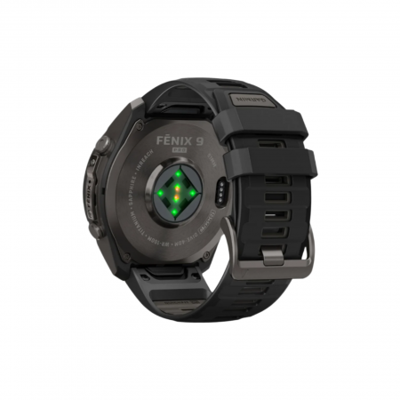 Часы Garmin Fenix 9 Pro - 47mm, inReach, Carbon Gray DLC Titanium with Black/Pebble Gray Silicone Band (010-04336-10)
