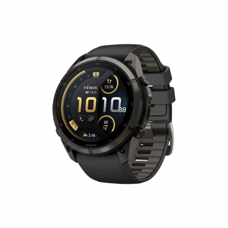 Часы Garmin Fenix 9 Pro - 47mm, inReach, Carbon Gray DLC Titanium with Black/Pebble Gray Silicone Band (010-04336-10)