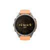 Часы Garmin Fenix 9 Pro - 43mm, No inReach, Titanium with Shell Pink/Autumn Orange Silicone Band (010-04335-06)