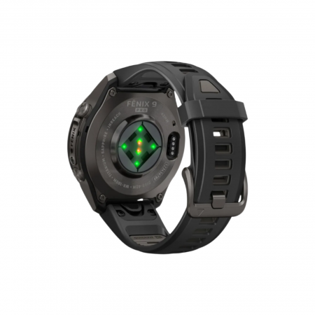Часы Garmin Fenix 9 Pro - 43mm, inReach, Carbon Gray DLC Titanium with Black/Pebble Gray Silicone Band (010-04335-10)