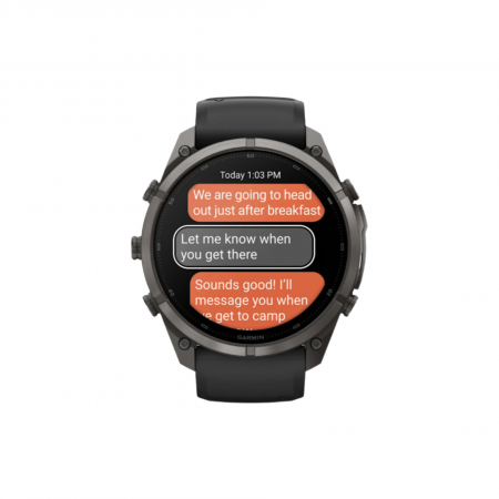 Часы Garmin Fenix 9 Pro - 47mm, inReach, Carbon Gray DLC Titanium with Black/Pebble Gray Silicone Band (010-04336-10)
