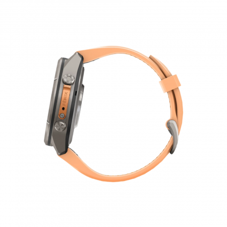 Часы Garmin Fenix 9 Pro - 43mm, No inReach, Titanium with Shell Pink/Autumn Orange Silicone Band (010-04335-06)