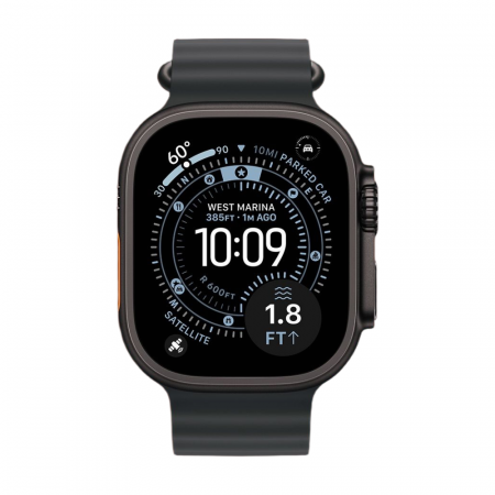 Apple Watch Ultra 3 GPS + Cellular 49mm Black Titanium Case, Ocean Band (Black)