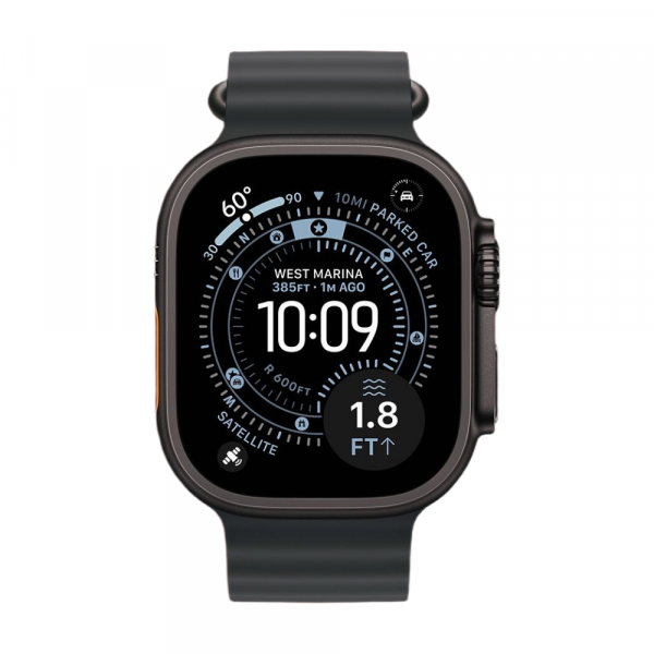 Apple Watch Ultra 3 GPS + Cellular 49mm Black Titanium Case, Ocean Band (Black)