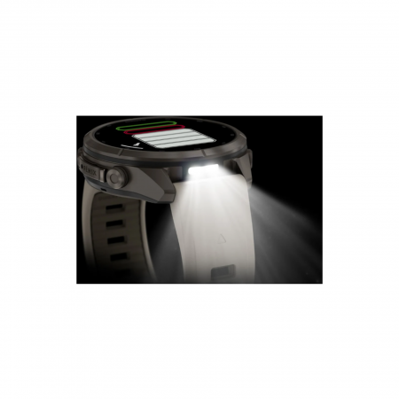Часы Garmin Fenix 9 Pro - 43mm, inReach, Titanium with Fog Gray / Dark Sandstone Silicone Band (010-04335-80)
