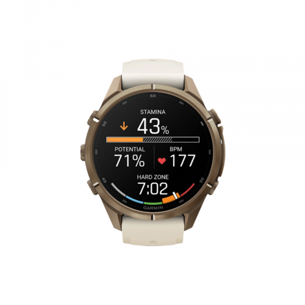Часы Garmin Fenix 9 Pro - 43mm, inReach, Autumn Gold Titanium with Cream/French Gray Silicone Band (010-04335-20)
