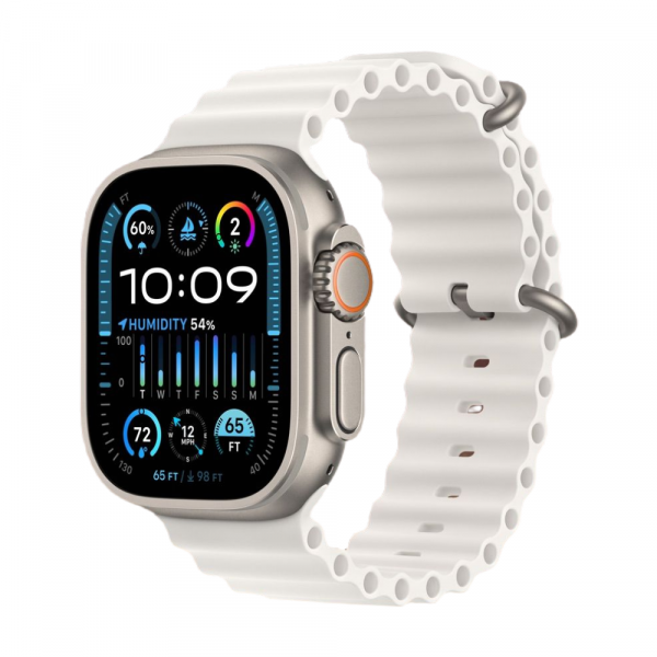 Apple Watch Ultra 2 Natural Titanium Ocean Band White
