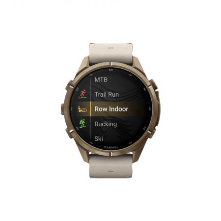 Часы Garmin Fenix 9 Pro - 43mm, inReach, Autumn Gold Titanium with Bone Leather Band (010-04335-40)