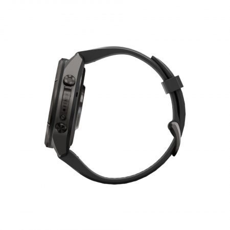 Часы Garmin Fenix 9 Pro - 43mm, inReach, Carbon Gray DLC Titanium with Black/Pebble Gray Silicone Band (010-04335-10)
