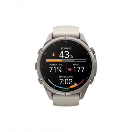 Часы Garmin Fenix 9 Pro - 43mm, inReach, Titanium with Fog Gray / Dark Sandstone Silicone Band (010-04335-80)