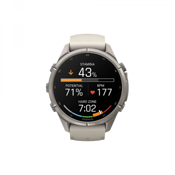 Часы Garmin Fenix 9 Pro - 43mm, inReach, Titanium with Fog Gray / Dark Sandstone Silicone Band (010-04335-80)