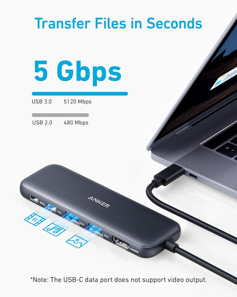 Мультифункциональный хаб Anker 332 USB-C Hub 5 в 1 (A8355611)
