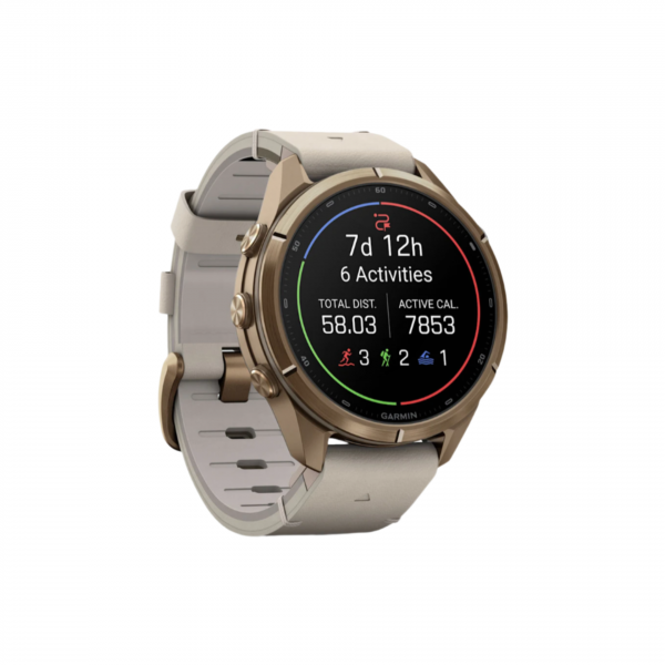 Часы Garmin Fenix 9 Pro - 43mm, inReach, Autumn Gold Titanium with Bone Leather Band (010-04335-40)