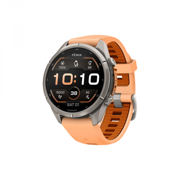 Часы Garmin Fenix 9 Pro - 43mm, No inReach, Titanium with Shell Pink/Autumn Orange Silicone Band (010-04335-06)