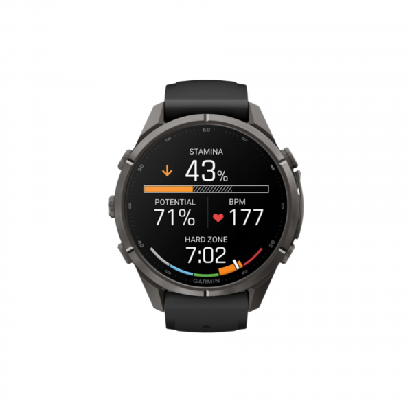 Часы Garmin Fenix 9 Pro - 43mm, inReach, Carbon Gray DLC Titanium with Black/Pebble Gray Silicone Band (010-04335-10)