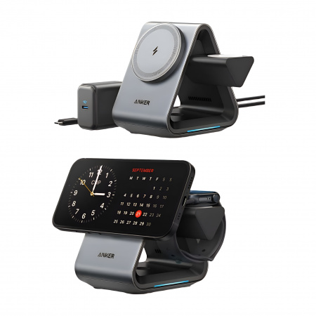 Беспроводная зарядная станция Anker 737 MagGo 3 в 1 Cube 25W (B2599)