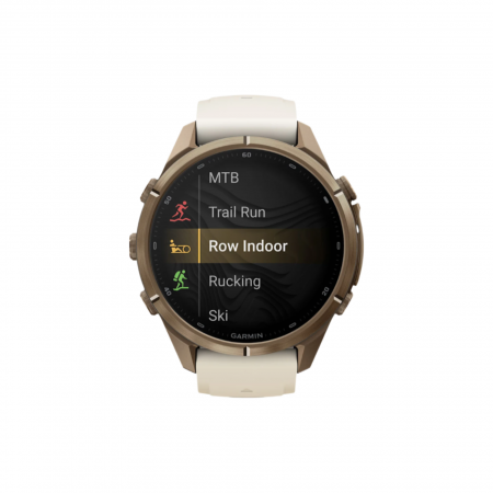 Часы Garmin Fenix 9 Pro - 43mm, No inReach, Autumn Gold Titanium with Cream/French Gray Silicone Band (010-04335-25)