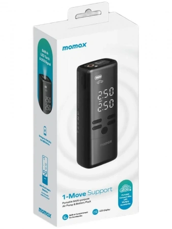 Автомобильный компрессор с функцией Power Bank Momax 1-Move (CR16D)
