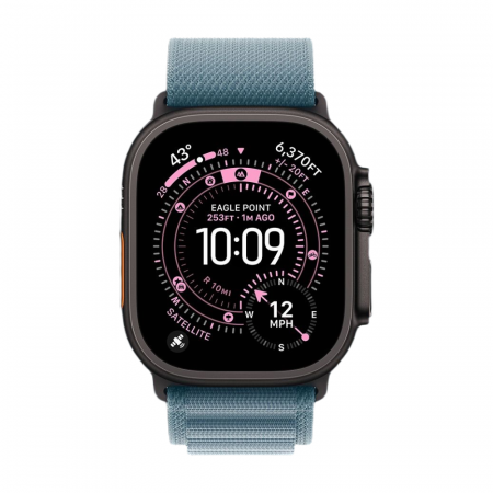 Apple Watch Ultra 3 Black Titanium 49mm Alpine Loop Light Blue S