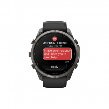 Часы Garmin Fenix 9 Pro - 47mm, inReach, Carbon Gray DLC Titanium with Black/Pebble Gray Silicone Band (010-04336-10)