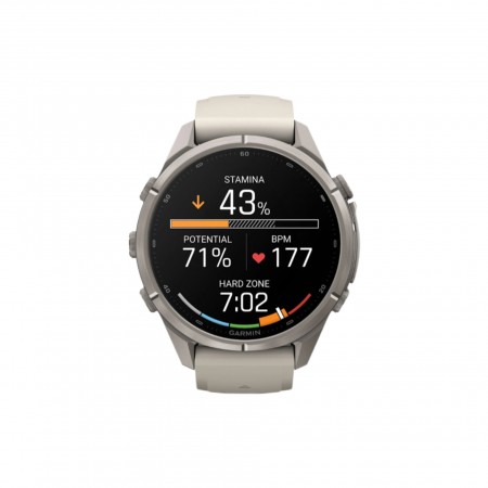 Часы Garmin Fenix 9 Pro - 43mm, No inReach, Titanium with Fog Gray/Dark Sandstone Silicone Band (010-04335-85)
