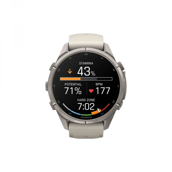 Часы Garmin Fenix 9 Pro - 43mm, No inReach, Titanium with Fog Gray/Dark Sandstone Silicone Band (010-04335-85)