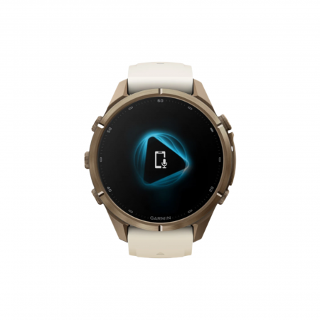 Часы Garmin Fenix 9 Pro - 43mm, inReach, Autumn Gold Titanium with Cream/French Gray Silicone Band (010-04335-20)
