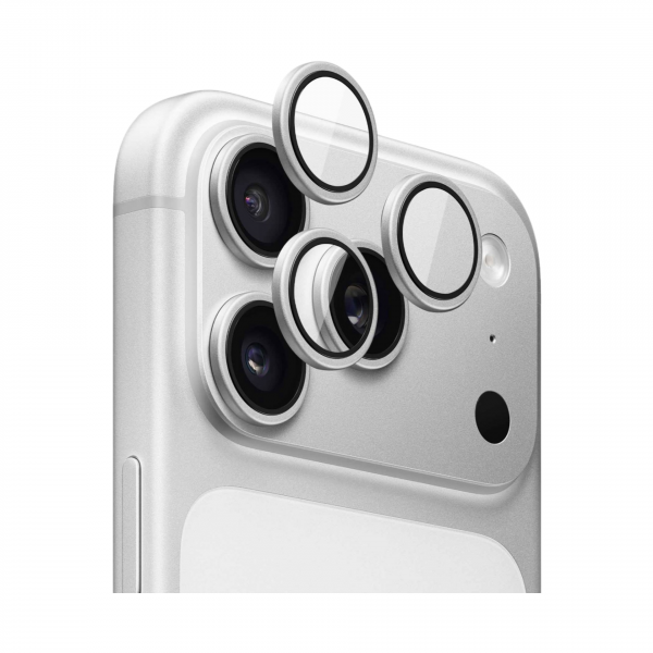Индивидуальные защитные линзы на камеры для iPhone 17 Pro Max Silver