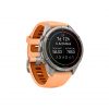 Часы Garmin Fenix 9 Pro - 43mm, inReach, Titanium with Shell Pink/Autumn Orange Silicone Band (010-04335-00)