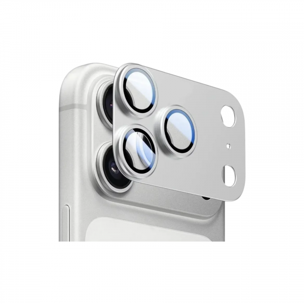 Индивидуальные защитные линзы с накладкой для iPhone 17 Pro Max Silver