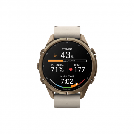 Часы Garmin Fenix 9 Pro - 43mm, inReach, Autumn Gold Titanium with Bone Leather Band (010-04335-40)