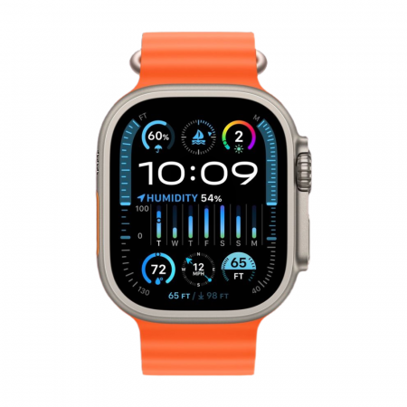 Apple Watch Ultra 2 Natural Titanium Ocean Band Orange