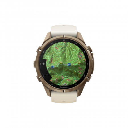 Часы Garmin Fenix 9 Pro - 43mm, No inReach, Autumn Gold Titanium with Cream/French Gray Silicone Band (010-04335-25)