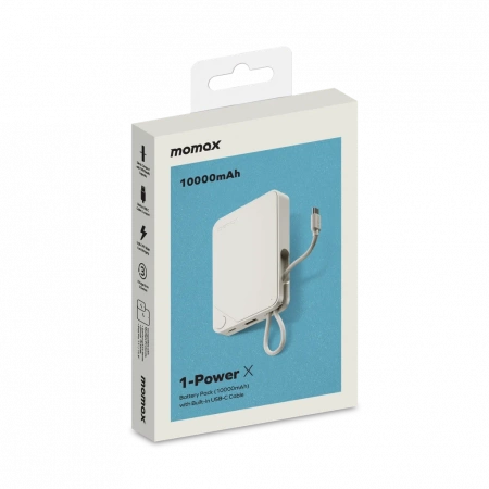 Портативное зарядное устройство Momax 1-Power X 10000mAh White
