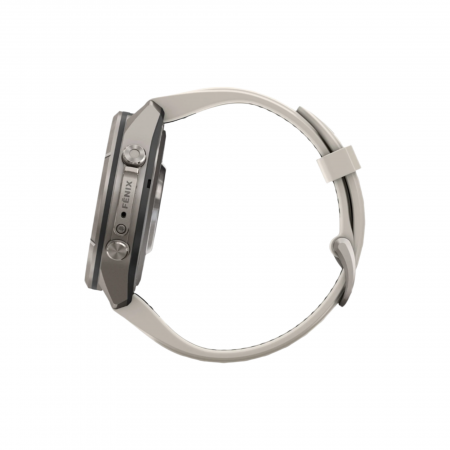 Часы Garmin Fenix 9 Pro - 43mm, inReach, Titanium with Fog Gray / Dark Sandstone Silicone Band (010-04335-80)