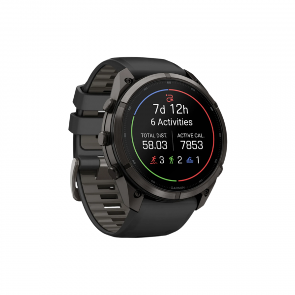 Часы Garmin Fenix 9 Pro - 47mm, inReach, Carbon Gray DLC Titanium with Black/Pebble Gray Silicone Band (010-04336-10)
