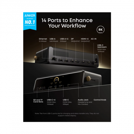 Док - станция Anker Prime 14 в 1. Black Myth: Wukong Edition (A83B3)