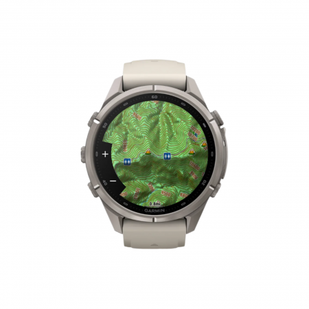Часы Garmin Fenix 9 Pro - 43mm, inReach, Titanium with Fog Gray / Dark Sandstone Silicone Band (010-04335-80)
