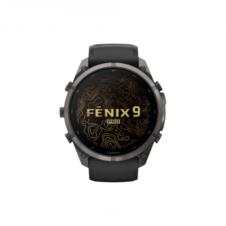 Часы Garmin Fenix 9 Pro - 47mm, inReach, Carbon Gray DLC Titanium with Black/Pebble Gray Silicone Band (010-04336-10)