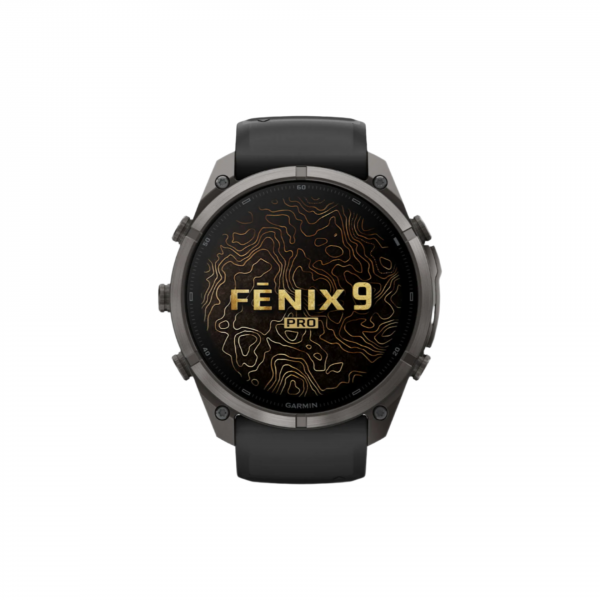 Часы Garmin Fenix 9 Pro - 47mm, inReach, Carbon Gray DLC Titanium with Black/Pebble Gray Silicone Band (010-04336-10)