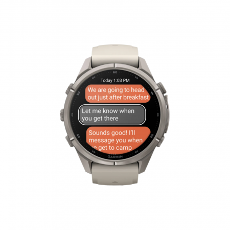 Часы Garmin Fenix 9 Pro - 43mm, inReach, Titanium with Fog Gray / Dark Sandstone Silicone Band (010-04335-80)
