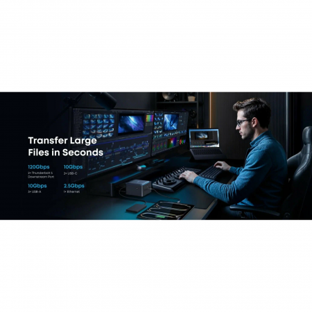 Док - станция Anker Prime TB5, 14 в 1 Triple Display (A83B5)