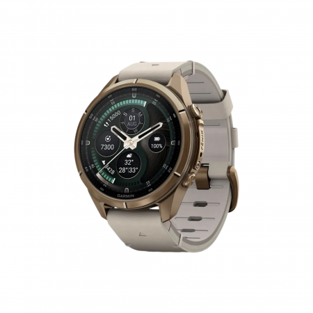 Часы Garmin Fenix 9 Pro - 43mm, inReach, Autumn Gold Titanium with Bone Leather Band (010-04335-40)