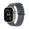 Apple Watch Ultra 3 GPS + Cellular 49mm Natural Titanium Case, Ocean Band (Anchor Blue)