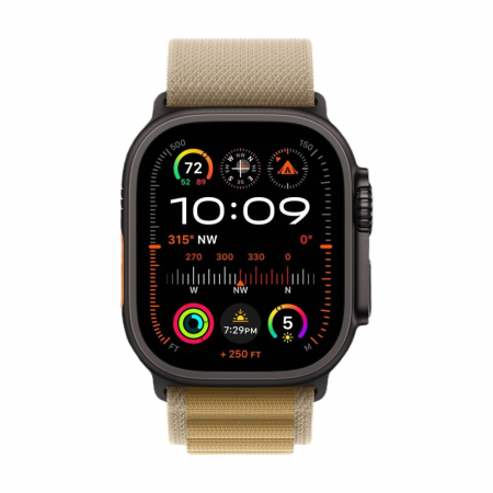 Apple Watch Ultra 2 Black Titanium Case, Alpine Loop Жёлтый L