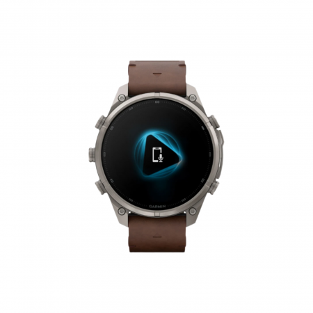 Часы Garmin Fenix 9 PRO INREACH, 47 мм, AMOLED, Sapphire Titanium with Walnut Leather Band (010-04336-40)