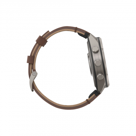 Часы Garmin Fenix 9 PRO INREACH, 47 мм, AMOLED, Sapphire Titanium with Walnut Leather Band (010-04336-40)