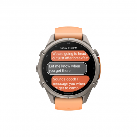 Часы Garmin Fenix 9 Pro - 43mm, inReach, Titanium with Shell Pink/Autumn Orange Silicone Band (010-04335-00)