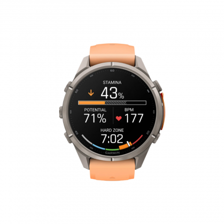 Часы Garmin Fenix 9 Pro - 43mm, inReach, Titanium with Shell Pink/Autumn Orange Silicone Band (010-04335-00)